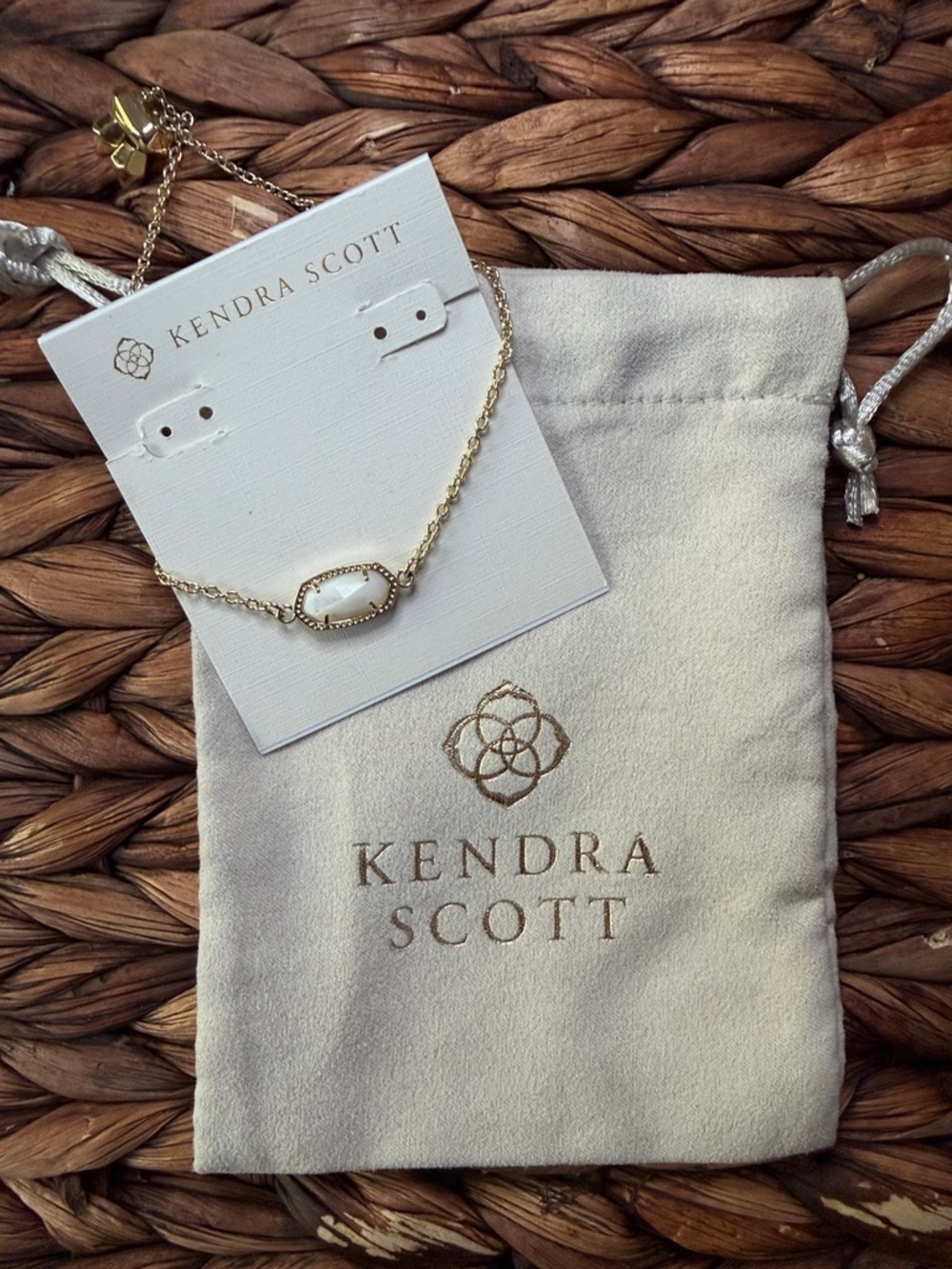 Kendra Scott Gold Bracelet with White/Opal Stone